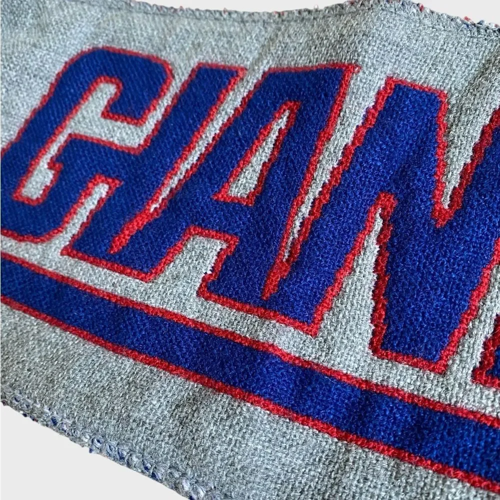 Foco New York Giants Football NFL Scarf Grey Red Blue Fringed Unisex Cozy Preppy